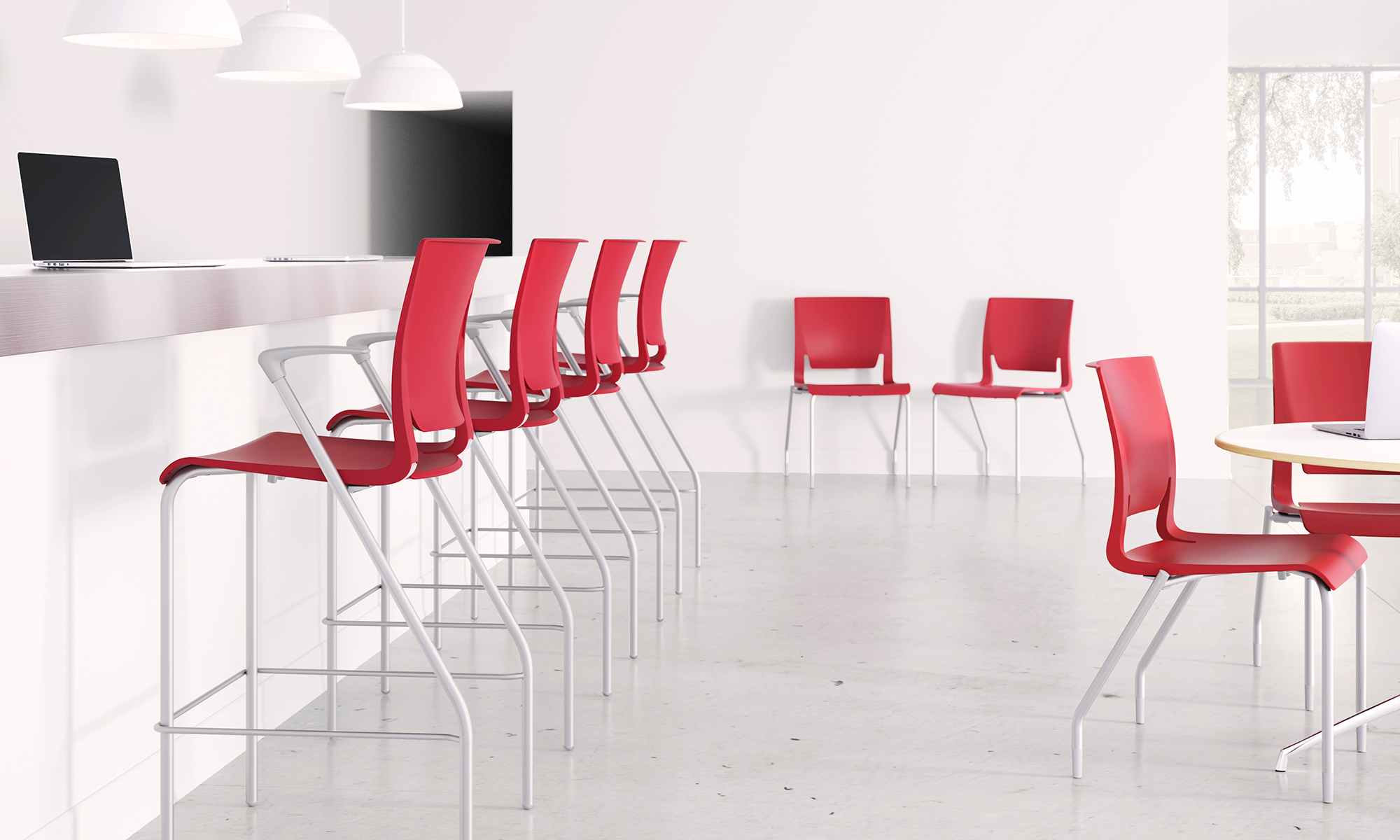 rio_stool_multipurpose_red_shell_corporate_breakroom_environment